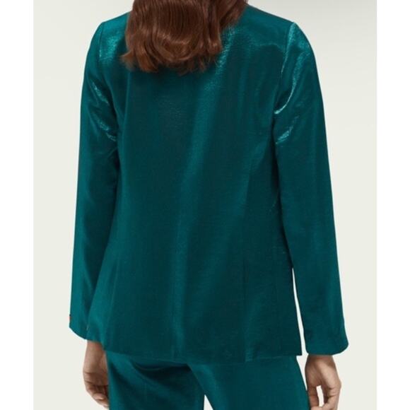 Scotch & Soda Teal Satin Blazer Maison Scotch Single Button S - Picture 11 of 11